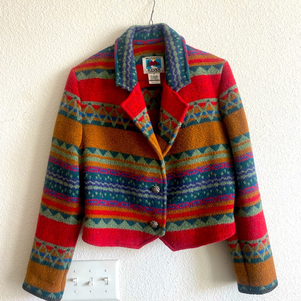 Wooded River women’s wool coat with frog button details, size M